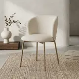 Armless Linen Upholstered Dining Chair