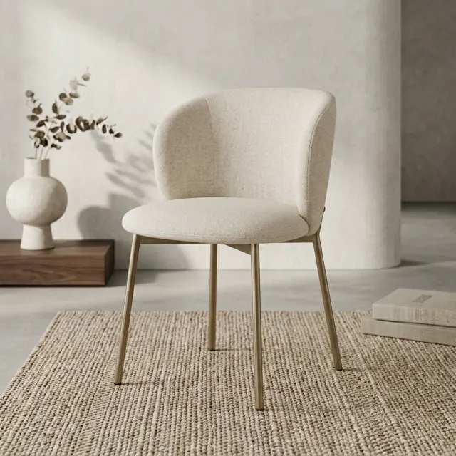 Armless Linen Upholstered Dining Chair