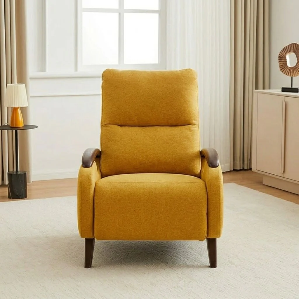 Mid-Century Solid Wood Lounge Chair