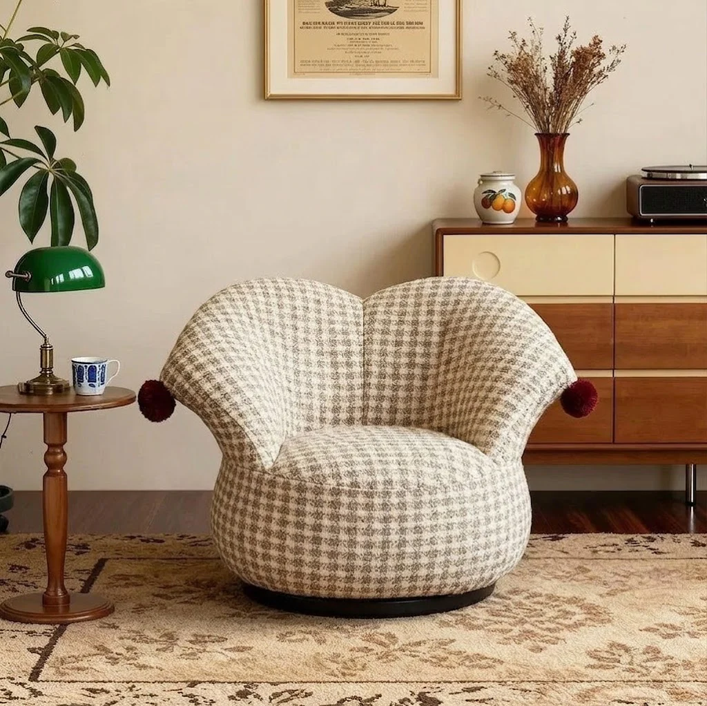 Upholstered Swivel Lounge Chair