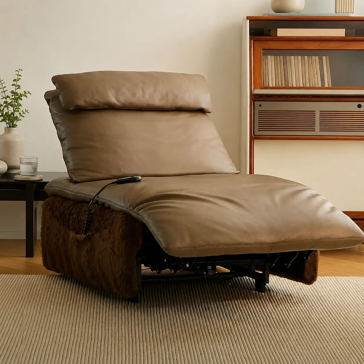 Electric Leather & Lambswool Recliner