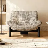 Minimalist Sculptural Fabric Lounge Chair with Irregular Design