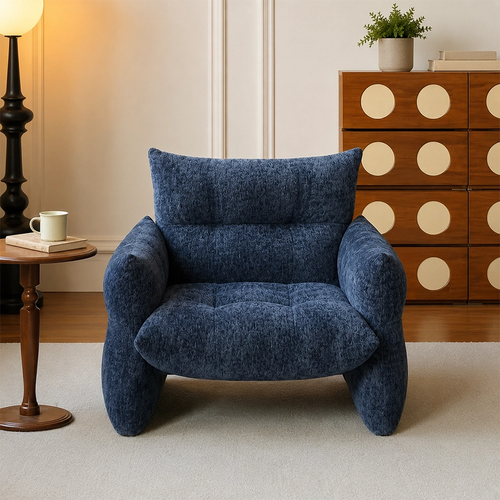 Vintage Chenille Lounge Chair
