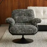 Swivel Lounge Chair, Grid Fabric