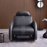 Curved Leather Rocking Lounge Chair