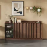 Solid Pine Sideboard with Reeded Glass