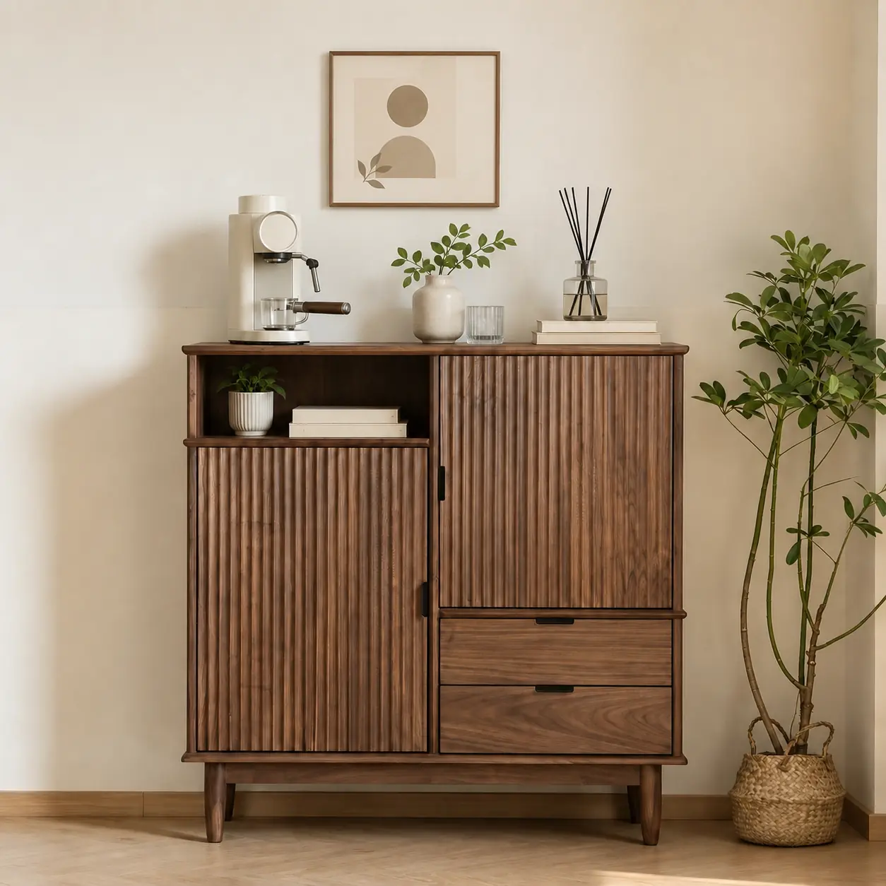 Black Walnut Fluted Sideboard