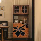 Mid-Century Solid Wood Display Cabinet