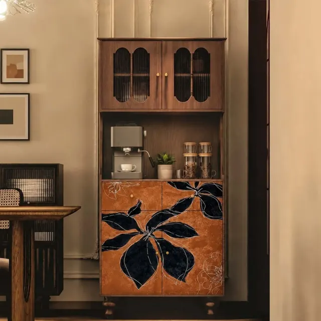 Mid-Century Solid Wood Display Cabinet