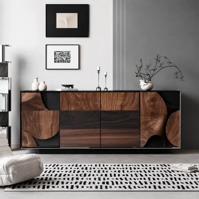 Geometric Wabi-Sabi Storage Cabinet