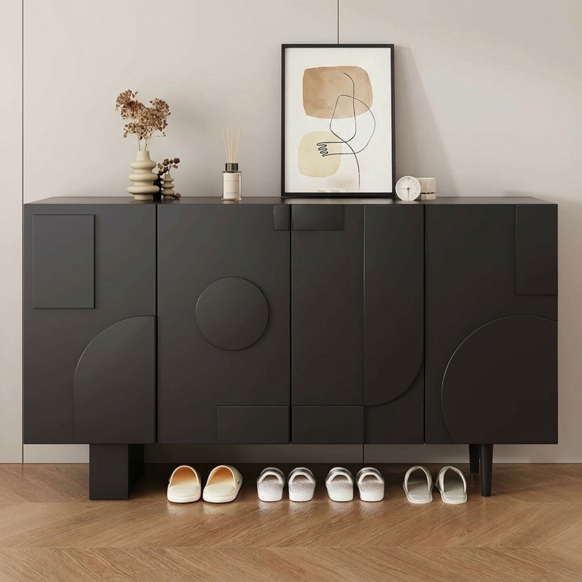 Geometric Entrance Shoe Cabinet