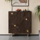 Solid Walnut Two-Door Shoe Cabinet