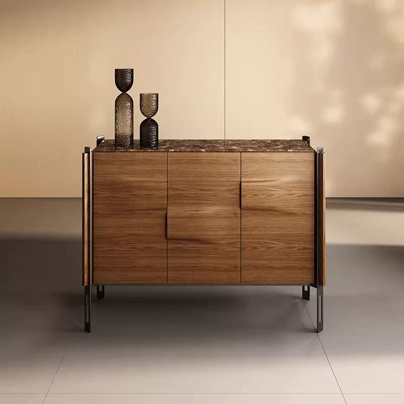 Minimalist Marble & Oak Shoe Cabinet
