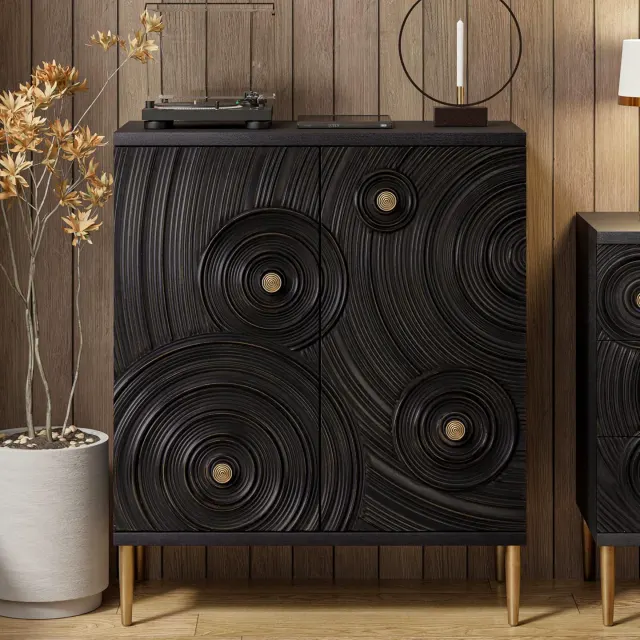 Carved Solid Wood Console