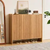 Solid Oak Shoe Cabinet with Slate Top