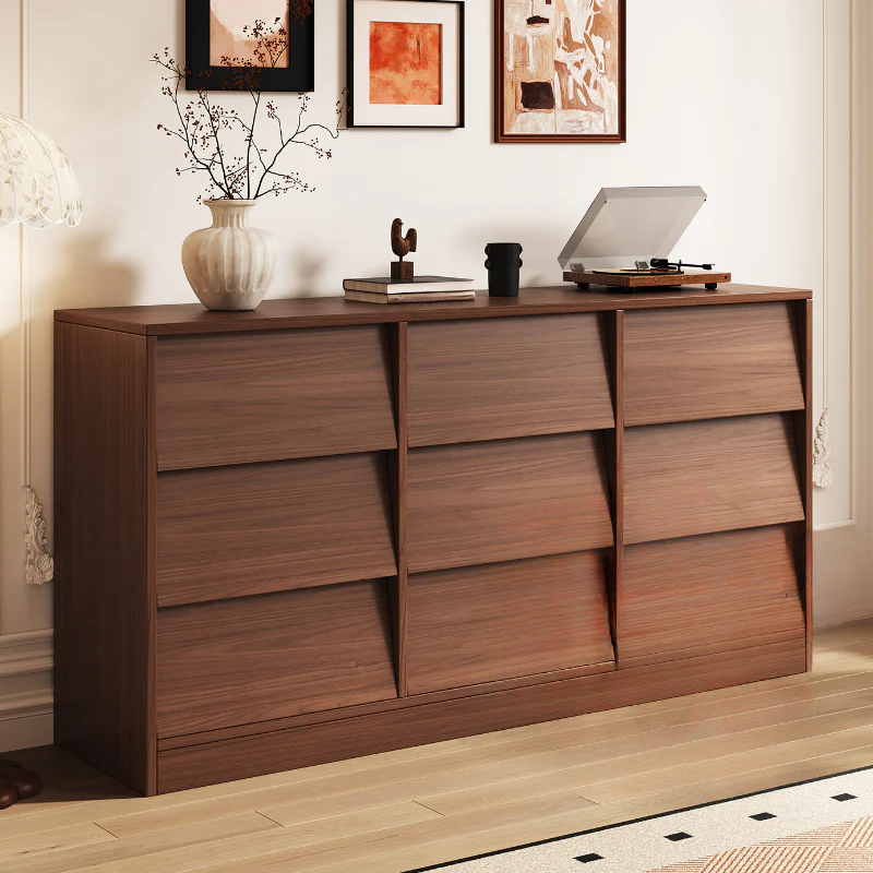 Warm Brown Wood Storage Cabinet