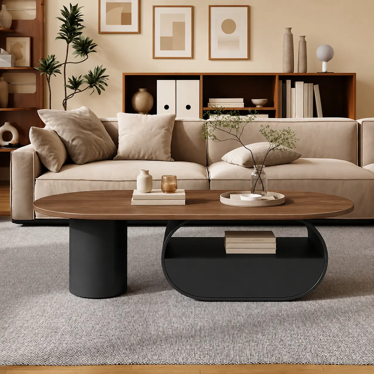 Mid-Century Modern Engineered Wood Coffee Table