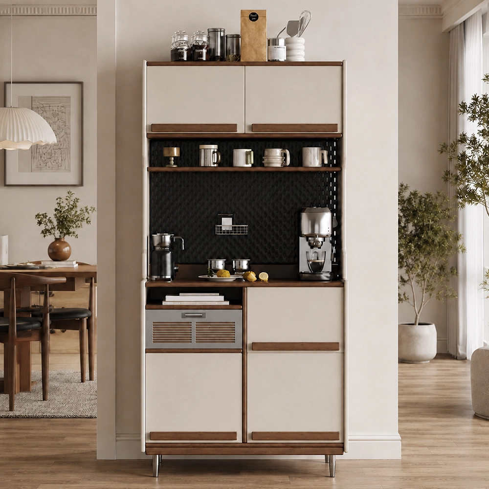 Mid-century Cream Coffee Cabinet