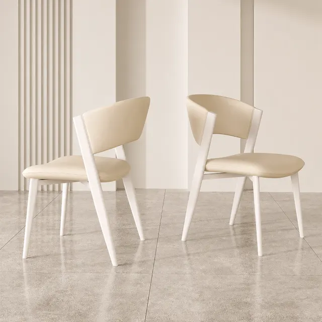 Creamy Two-Tone Dining Chair