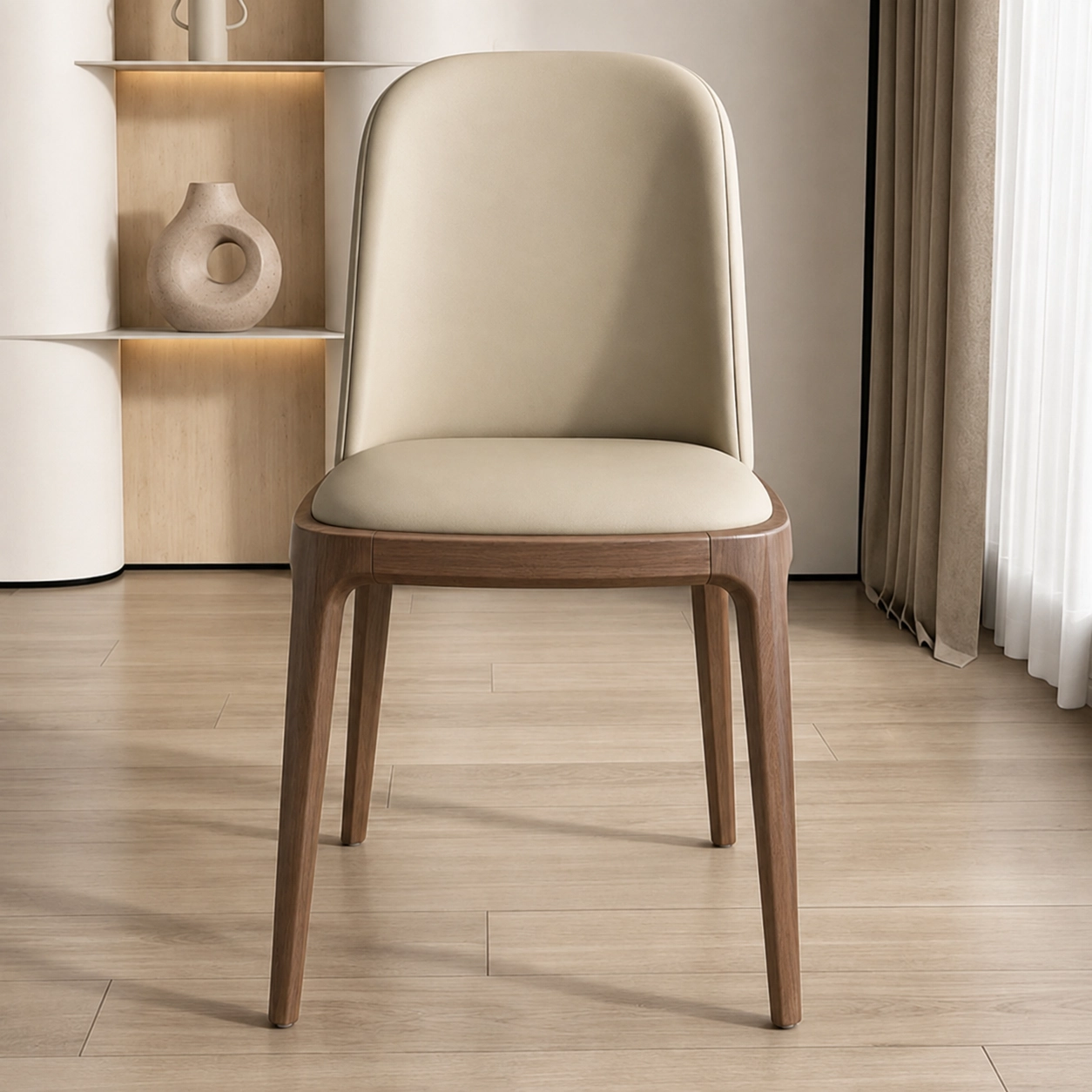 Upholstered Solid Wood Dining Chair
