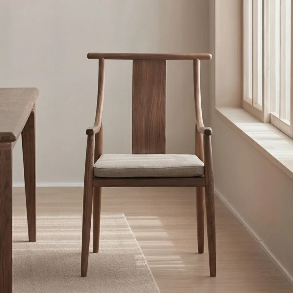 High-Back Solid Wood Dining Chair