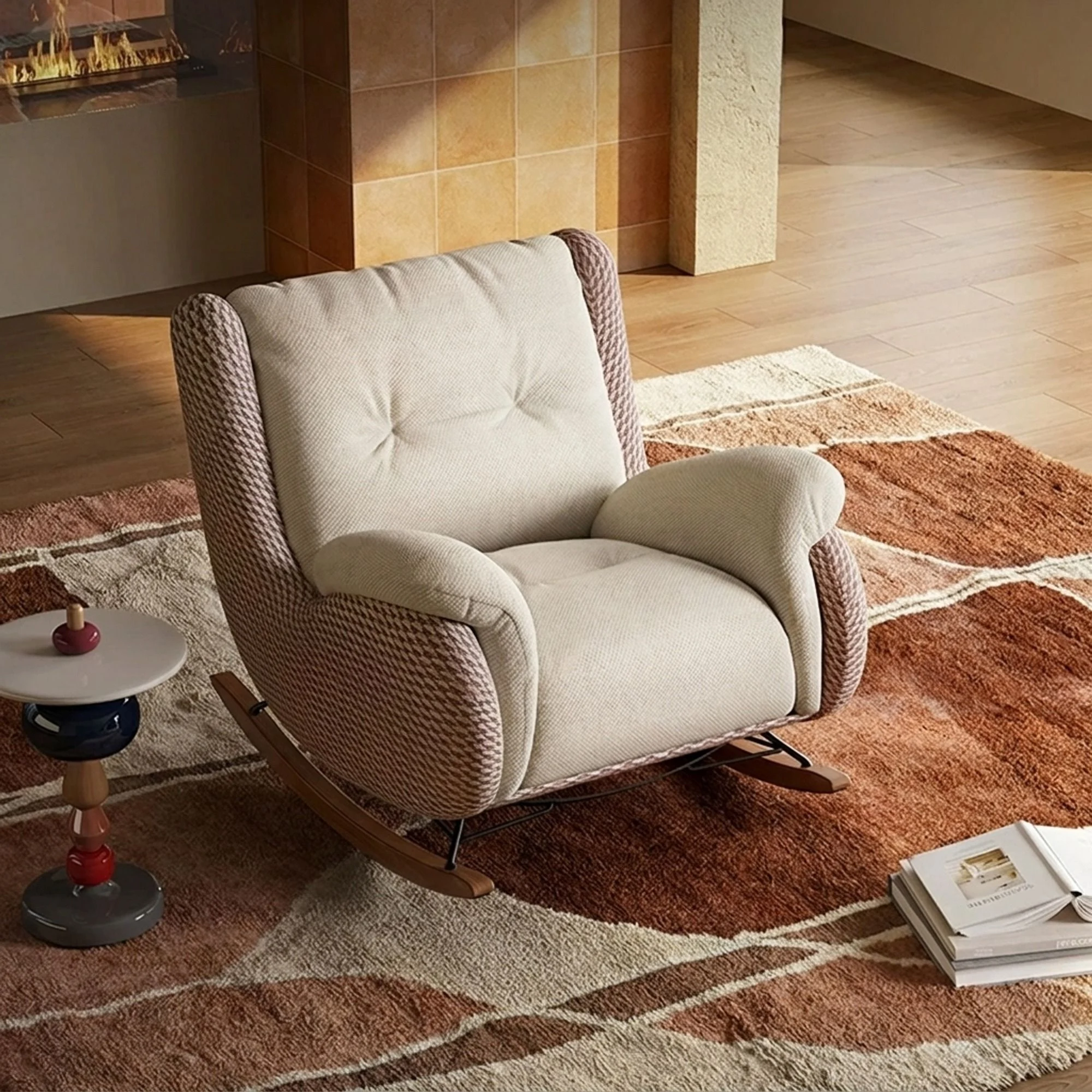 Italian Minimalist Rocking Lounge Chair